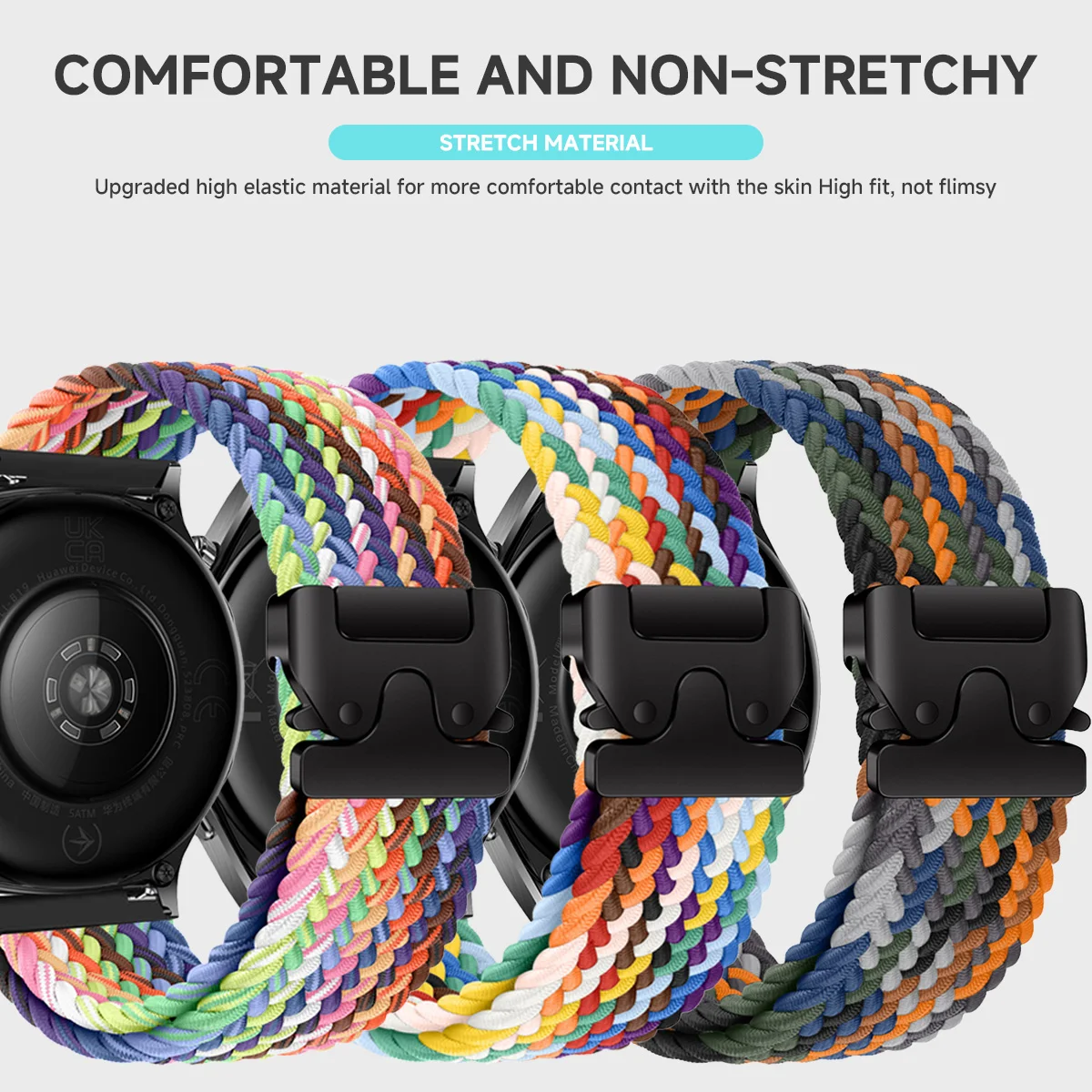 Nylon Braided Loop Strap For Amazfit T-Rex3 Pro 44mm 48mm Parachute Buckle Bracelet Band For Balance 2-1/Helio/Active 2/Bip 6-5 view 4