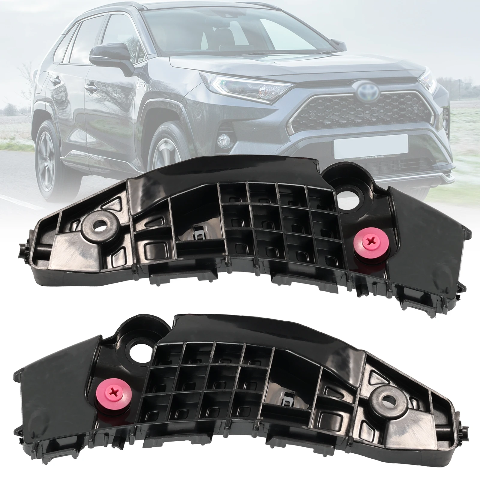 

1 пара комплектов, фиксатор кронштейна переднего бампера для Toyota RAV4 XA50 2019-2021, правая и левая сторона 52536-0R070 52535-0R090
