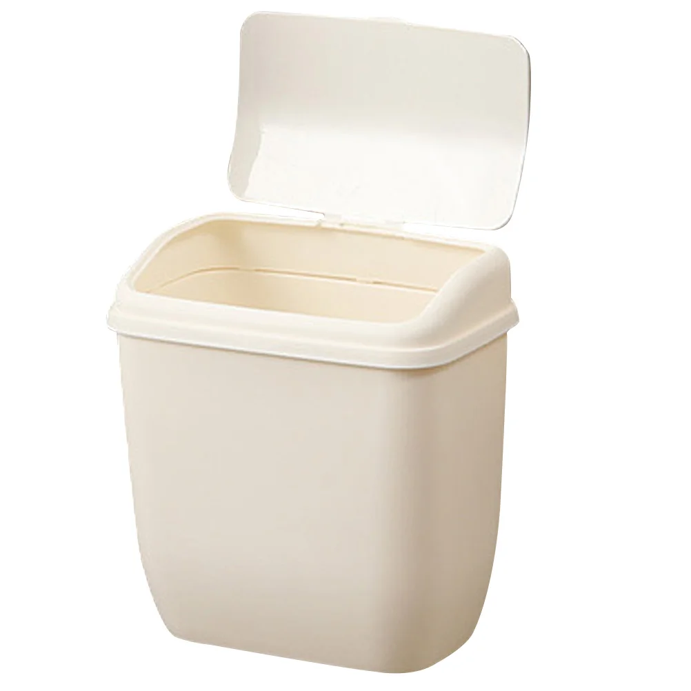 

Small Garbage Bucket Waste with Hook Car Can Hanging Trash Kitchen Holder Covered Container Home Plastic Accessory Bins