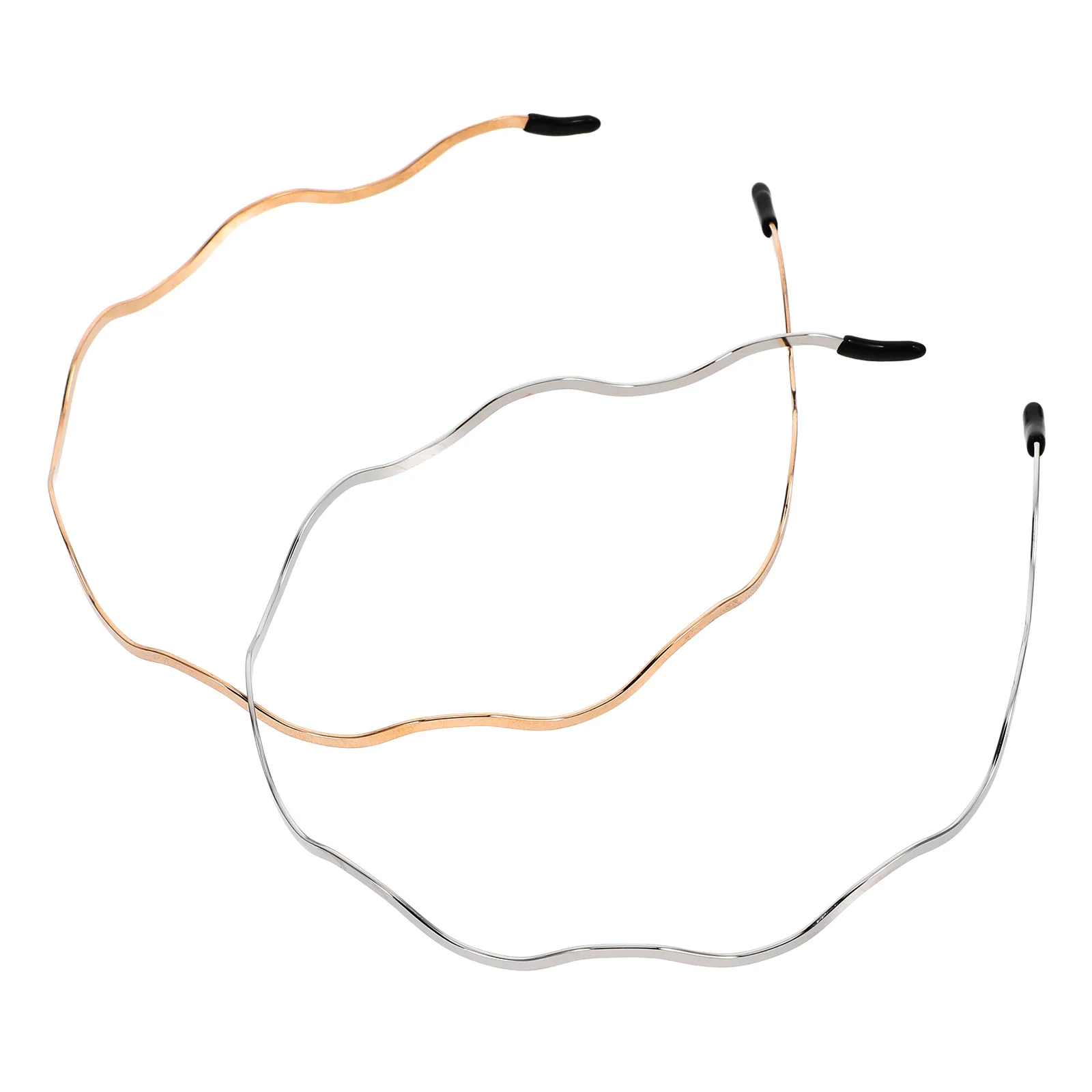 

2pcs Wavy Headband for Women Iron Hairband Comfortable Dressy Decor Party Girl's Hair Accessory Headband Hair Hoop