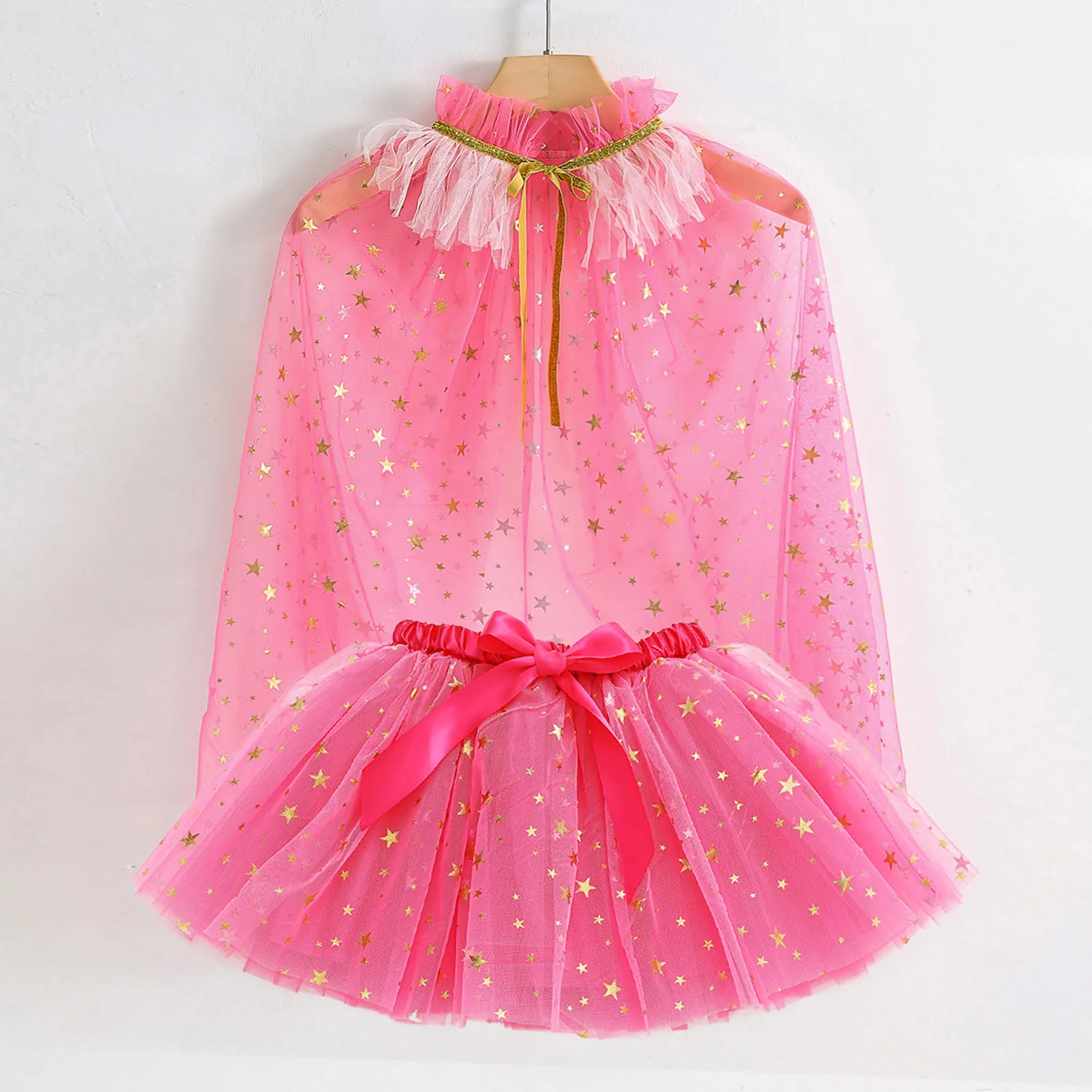 2-11 Years Kids Girls Ballet Skirts Sets Costume Party Tulle Dance Skirt Holiday Party Lacing Tulle Cloak Set Baby Girl Outfits