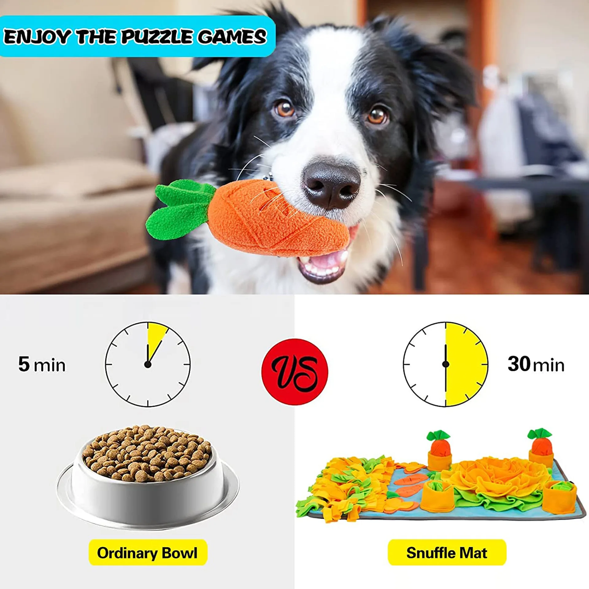 New Dog Snuffle Mat Pet Leak Food Anti Choking Mat Dog Training Blanket Nose Work Toy Pet Slowing Feeding Carrot Mat Puzzle Toys