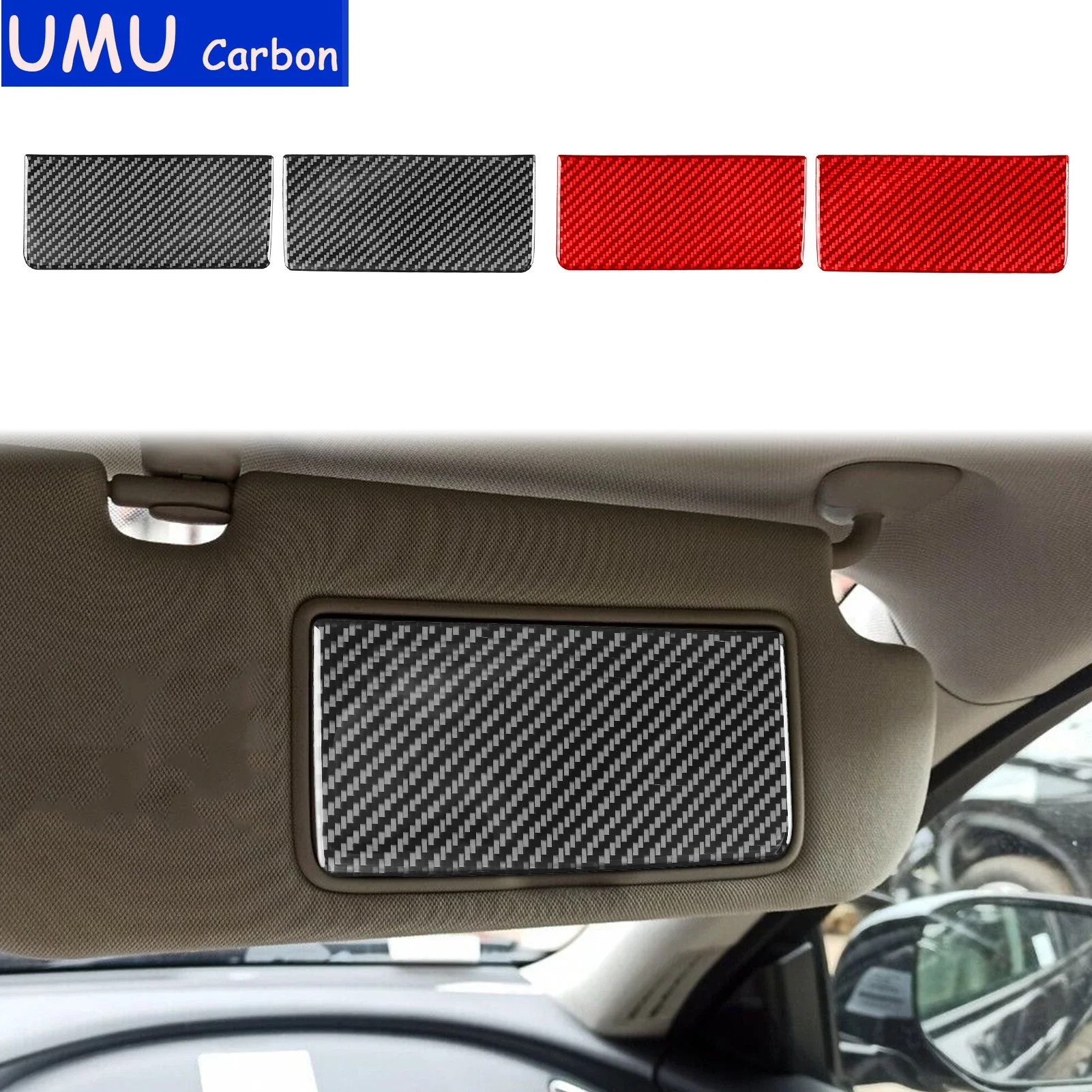 For Infiniti Q50 2014——2020 Real Carbon Fiber Makeup Mirror Pad Panel Cover Trim Sticker Car Interior Decorative Accessories