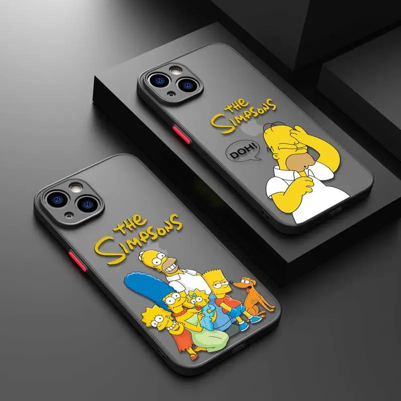 The Simpsons Comics Phone Case For iPhone 15 14 11 Pro Max 13 12 Mini XR X SE 7 8 6 6S Plus Hard Matte Shell Cover Fundas