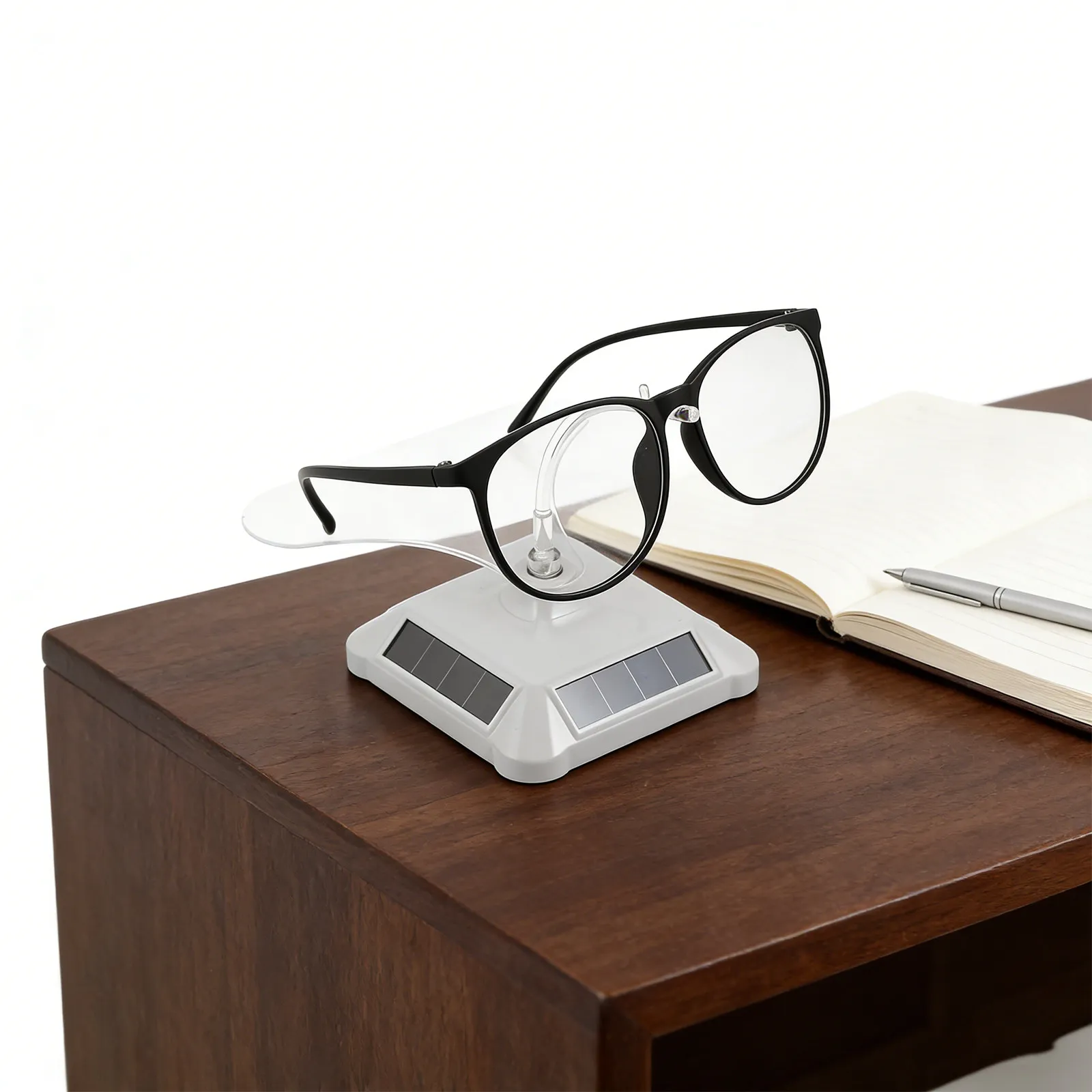 Solar Powered Rotating Display Stand 360 Degree Revolving Turntable for Jewelry Eyeglasses Watch Collection Showcase Display