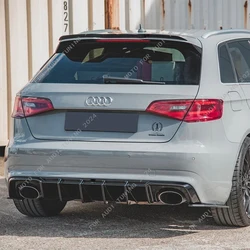 Maxton Style for Audi A3 8V S-Line S3 FL 2016 - 2020 Sportback Rear Trunk Boot Roof Lip Spoiler Splitter Roof Extension Trim