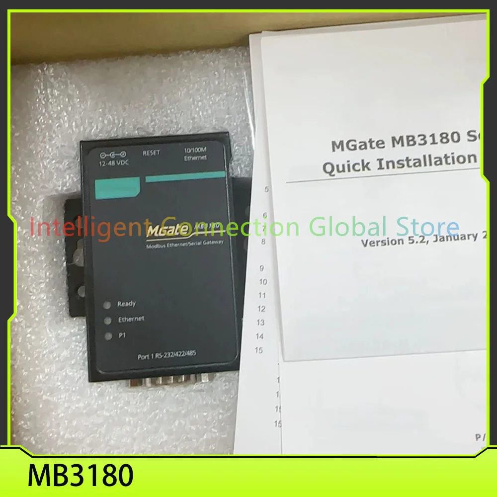 New original industrial grade Modbus gateway supports RS-232/422/485 to 10/100M Ethernet MGate MB3180