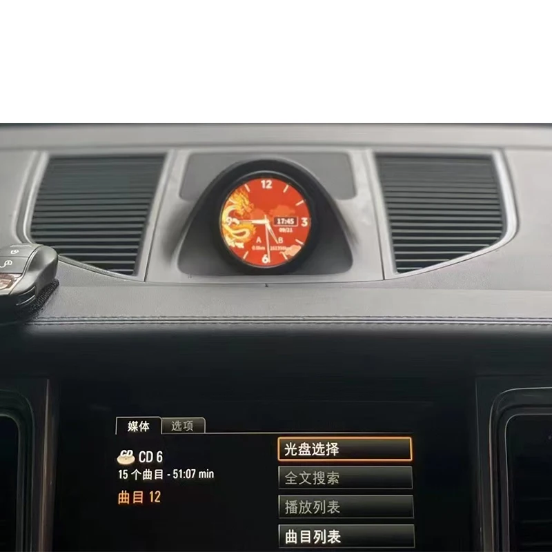 Auto Electronics Dashboard Compass With Electronic Clock And Stopwatch For Macan Time-Keeping Interior Accessory