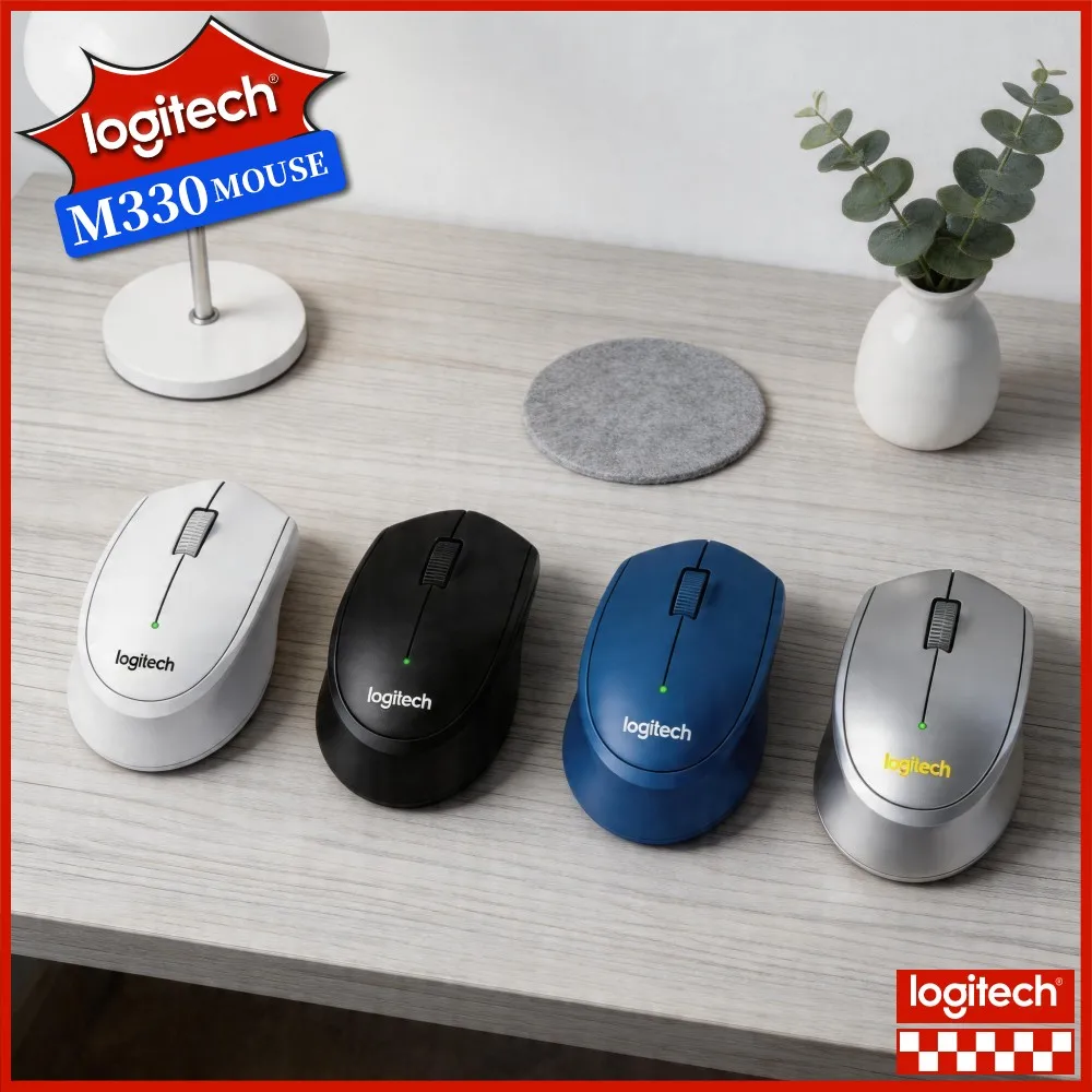Original Logitech M330 Wireless Silent Mouse SilentTouch Technology 24 Months Long Battery Life Home Office Computer Mouse