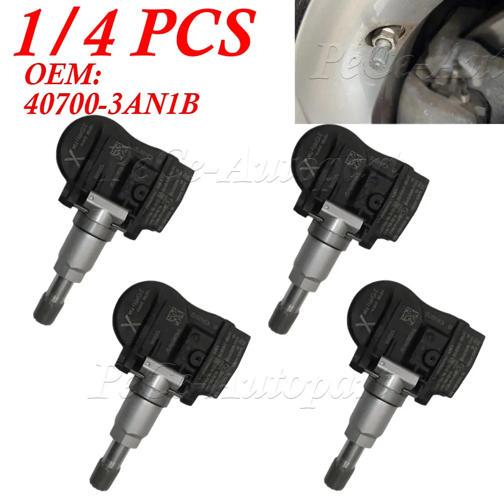 40700-3AN1B 407003AN1B TPMS 315MHZ For 2013 2014 2015 2016 2017 Nissan Leaf Sentra Versa Tire Pressure Sensor 1/4PCS 40700-3AN1A