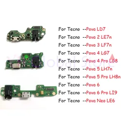 For Tecno Pova 2 3 4 5 6 Neo Pro LD7 LE6 LE7 LE6n LF7n LH7n LH8n LG7n LG8n LI9 USB Charging Board Dock Port Flex Cable