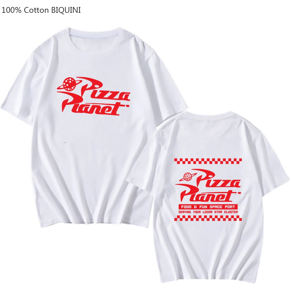 Pizza Planet Serving Your Local Star Cluster Letter Print T-shirt Mens 100% Cotton O-neck Tshirts Regular Fit Male Tee-shirt Tee