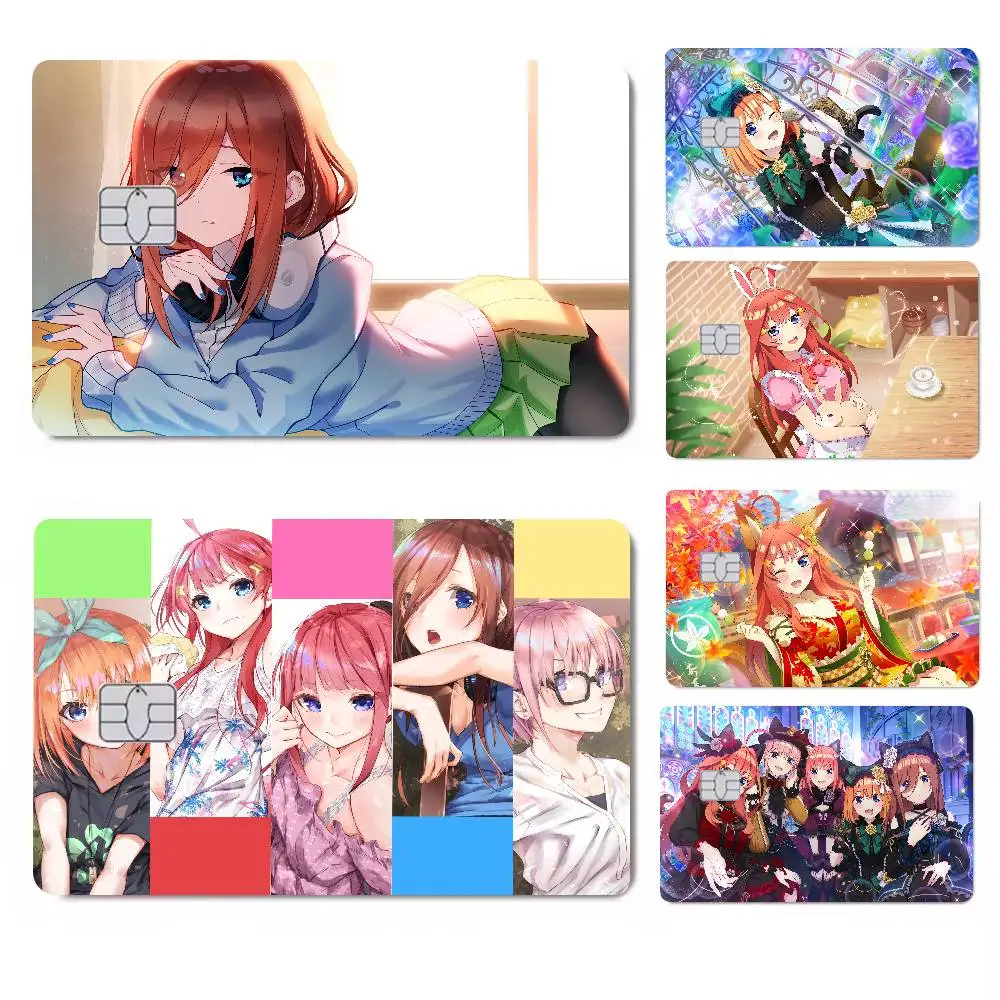 

Kawaii Anime Quintessential Quintuplets 4pcs 1Set Of VISA Credit Card Subway Access Card Waterproof Stickers