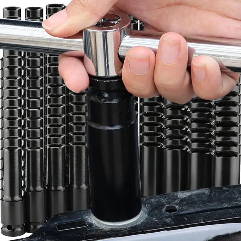 

15mm 16mm 17mm 18mm 19mm Drive 6-Point Deep Impact Socket Extended Deep Impact Socket Pneumatic Wrench Head Tire Removal Tools
