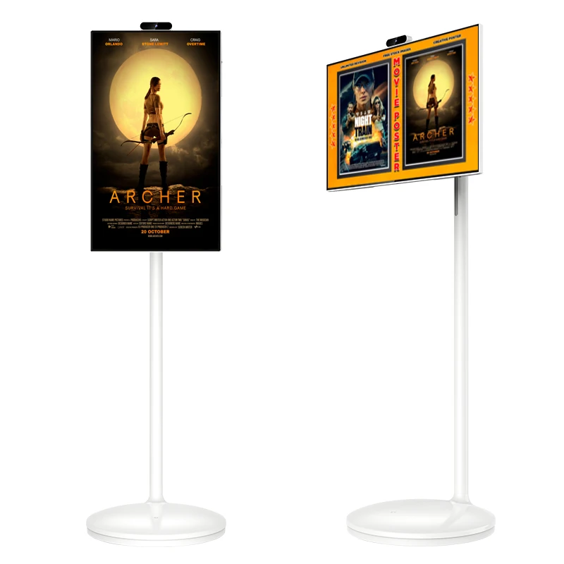 27/32 Inch Portable Smart TV - Android Touch Screen LCD with WiFi, USB (HDTV 16:9, White, for Hotel/Gym/Fitness)​