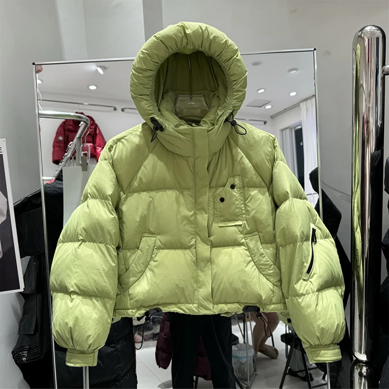 

Winter Warm Short Hooded Cotton Jackets Women Casual Loose Korean Style Thick Warm Cotton Padded Coats Snow Wear Outerwear