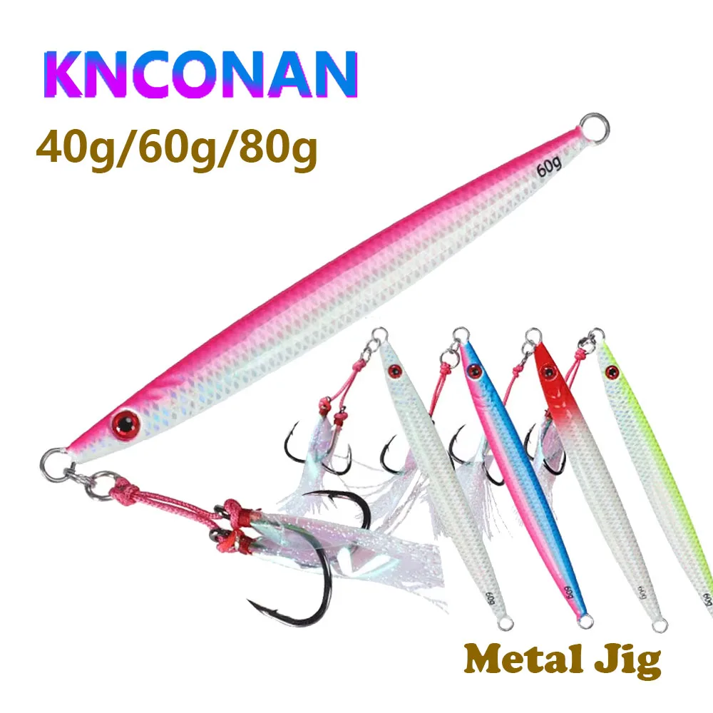 Jig metálico brillante de caída rápida para pesca vertical en mar