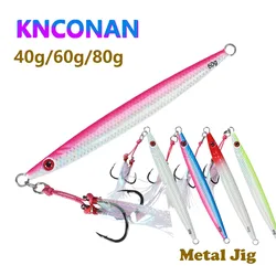 Jig metálico brillante de caída rápida para pesca vertical en mar