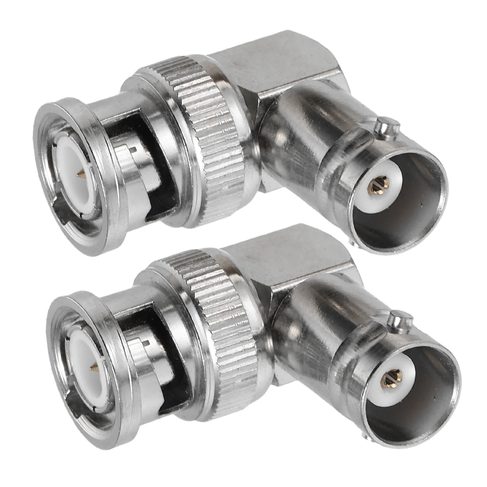 

2pcs Male To Female 90 Degree Right Angle Adapter L Shaped Coupler For Security Camera Video Transmitter Extension Connector