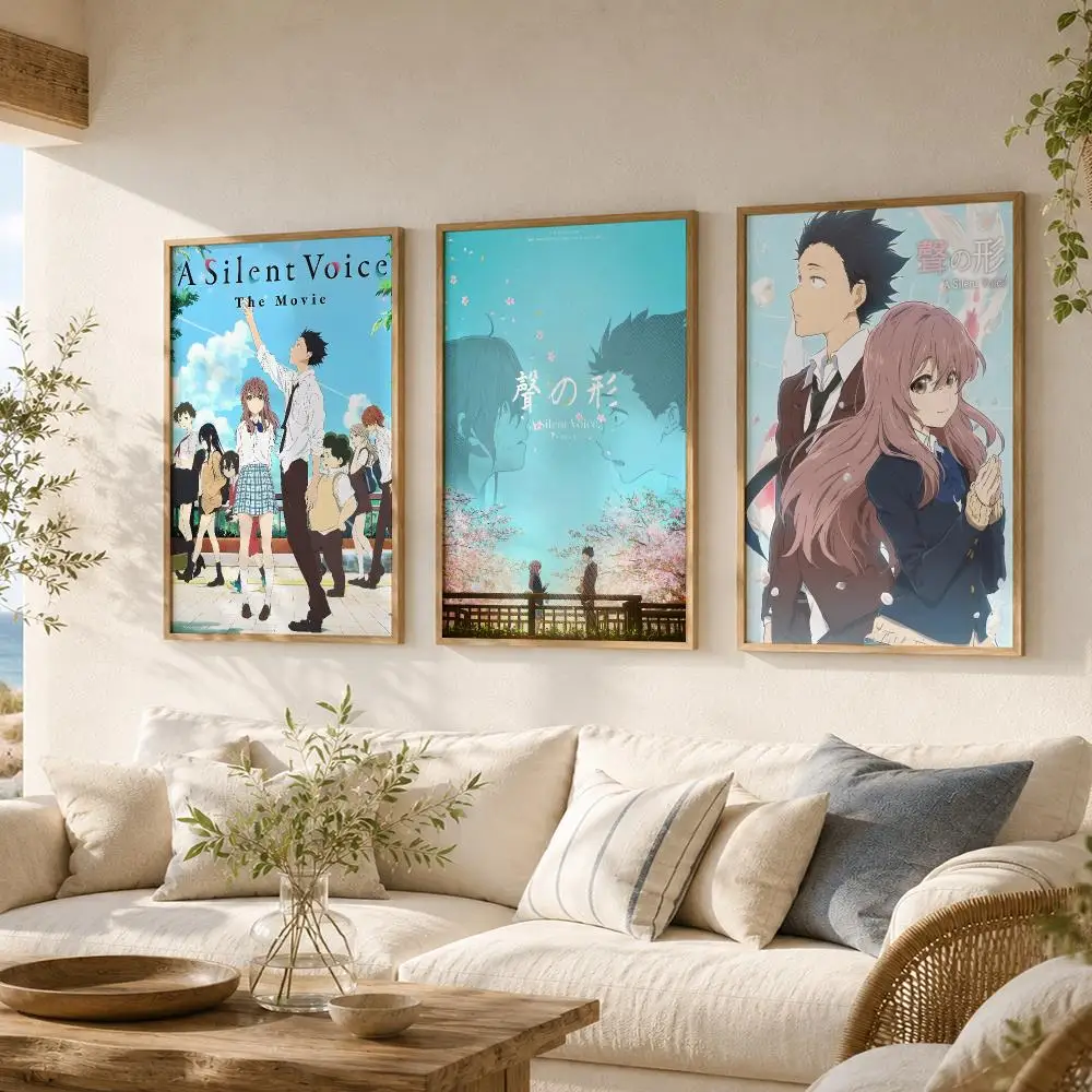 Emotional Anime A-A Silent Voice Painting Calligraphy Canvas Poster Bedroom Living Room bar Hallway House interior Wall Decor