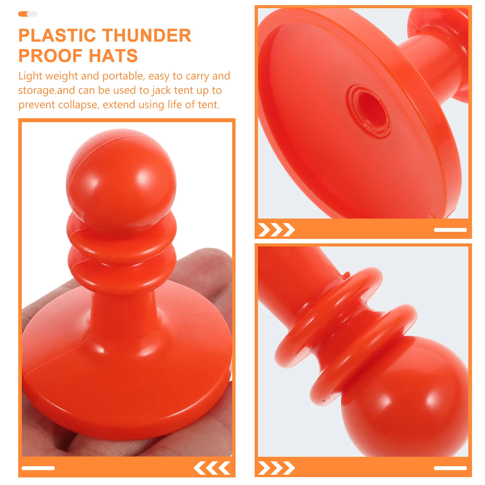 6 قطعة قضيب الخيمة قبعات واقية في الهواء الطلق مكافحة الرعد البلاستيك برهان قبعة لوازم التخييم خيمة الملحقات قبعات برهان