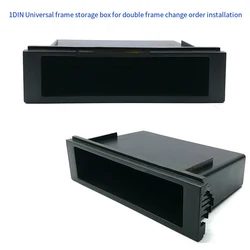 1pcs Universal Car Double 1 Din Dash Cup Holder Storage Box Plastic for Stereo Radio