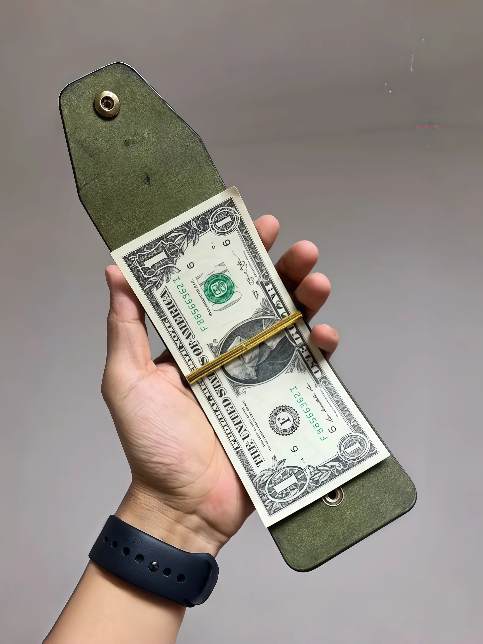 Leather Wallet with Magnetic Clasp for Cash, Dollar Bill Holder, Cross-Border New Product, Quick Access Holder [7*22.5cm]