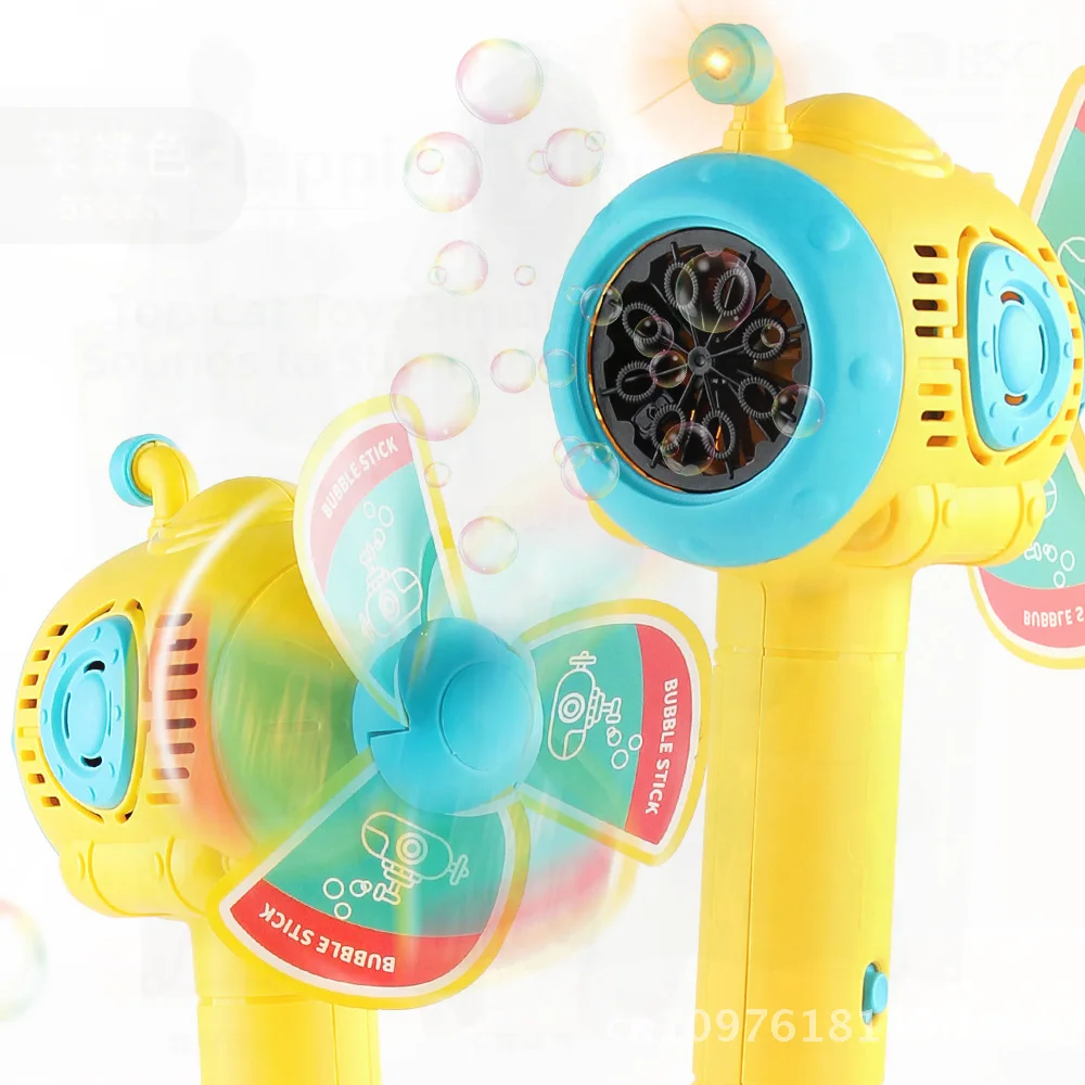 Handheld automatisch bellenpistool met acht gaten voor kinderen, speelgoed, elektrische onderzeeër, bellenstok, zomerplezier, speeltijd, plastic toverstaf