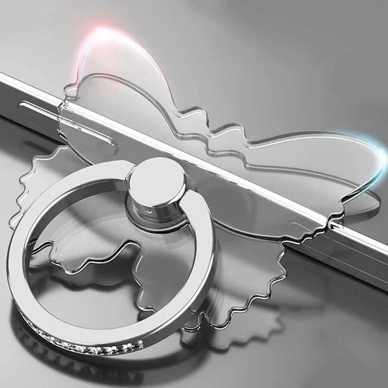 Transparenter Luxus-Schmetterlings-Fingerring-Handyhalter für iPhone 15, Smartphone-Aufkleber, Ständer, Zubehör, faltbare Unterstützung – Detail 8