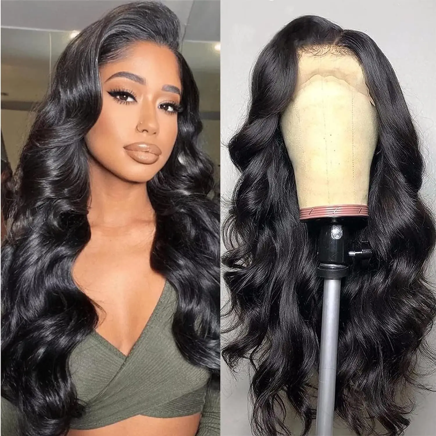 Body Wave 13x6 Lace Frontal Wig 30 inch Hd Lace Frontal Wigs Human Hair Curly Wigs Pre Plucked Brazilian Remy Hair Glueless Wig