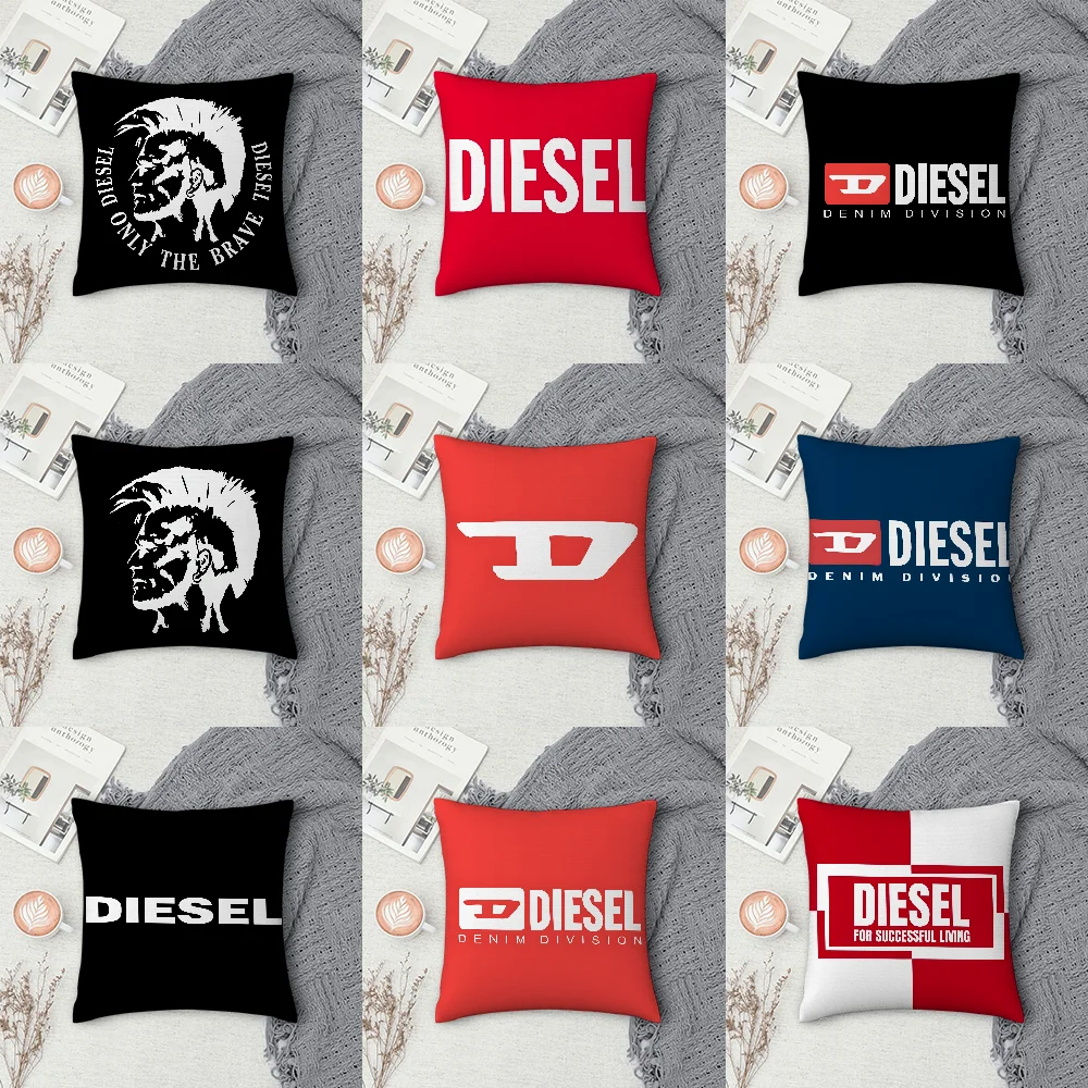 

Trend D-Diesel-s Logo Pillow Case Sofa Decorative Home Double-sided Printing Short Plush Cushion Cover Throw Pillow Cover Gifts