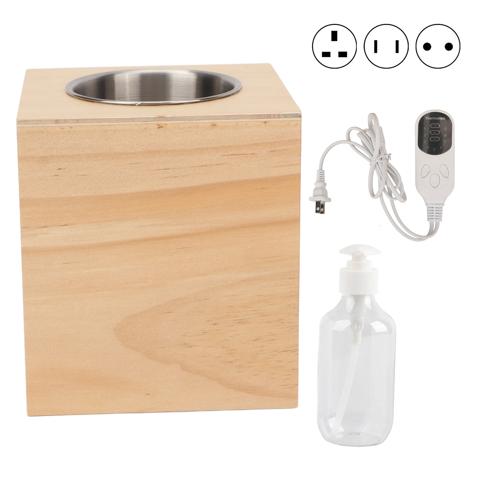 Massage Oil Heater 110‑250V Adjustable Temperature Beech Massage Oil Warmer Timeable  Automatically Turn Off for Lotion