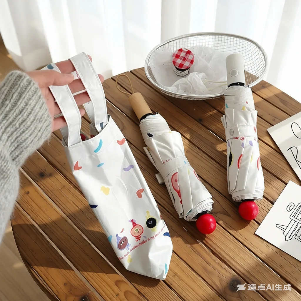 

Fun Biscuit Red Nose Auto Open/Close Windproof 2-in-1 Rain & Sun Umbrella - UPF 50+ UV Protection, Reinforced Frame, Lightweig