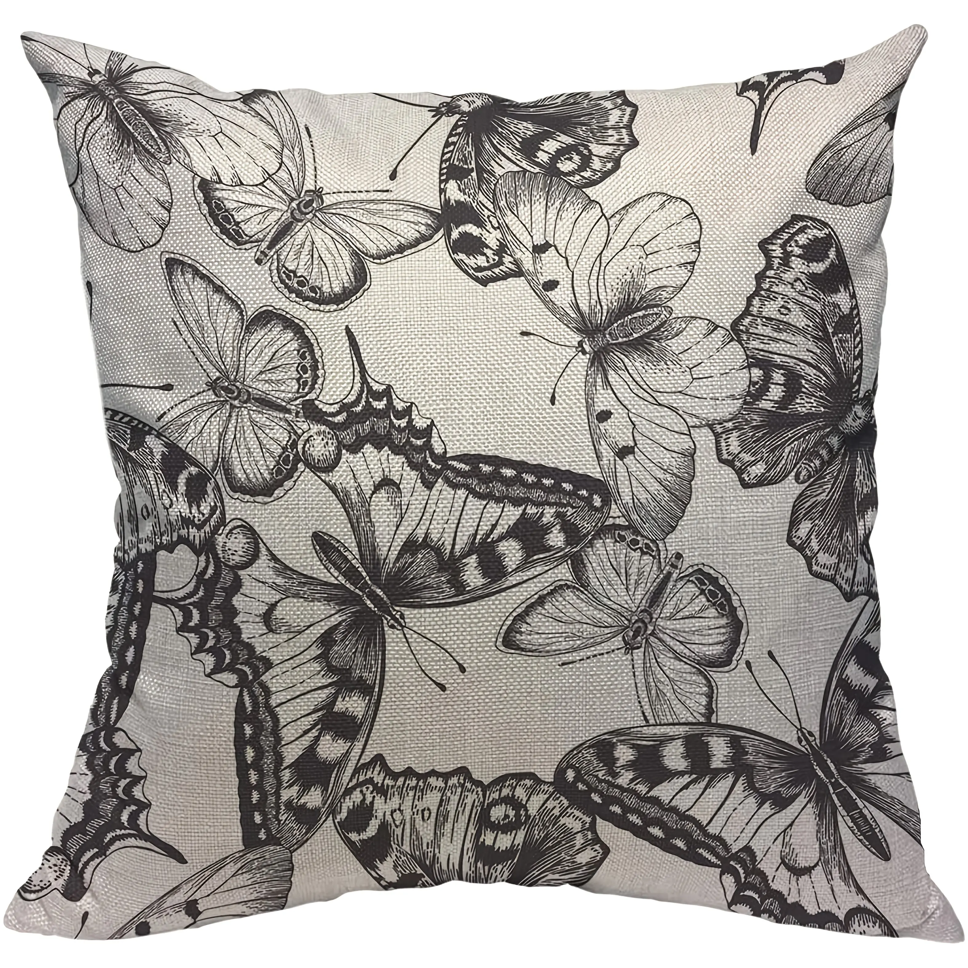 Monochrome Butterfly Print Throw Pillow - Perfect for Elegant Home Decor - Soft, Stylish Cushion for Any Room or Sofa