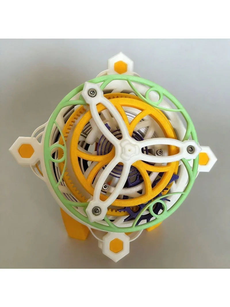 New product 3D printing dual-axis tourbillon model clockwork power pendulum mechanical principle desktop ornament popular