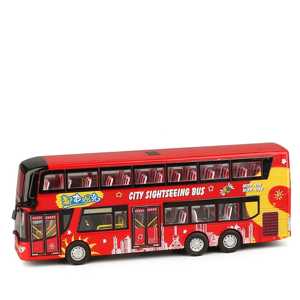 Ônibus de brinquedo Double Decker para crianças, escala 1:42, City