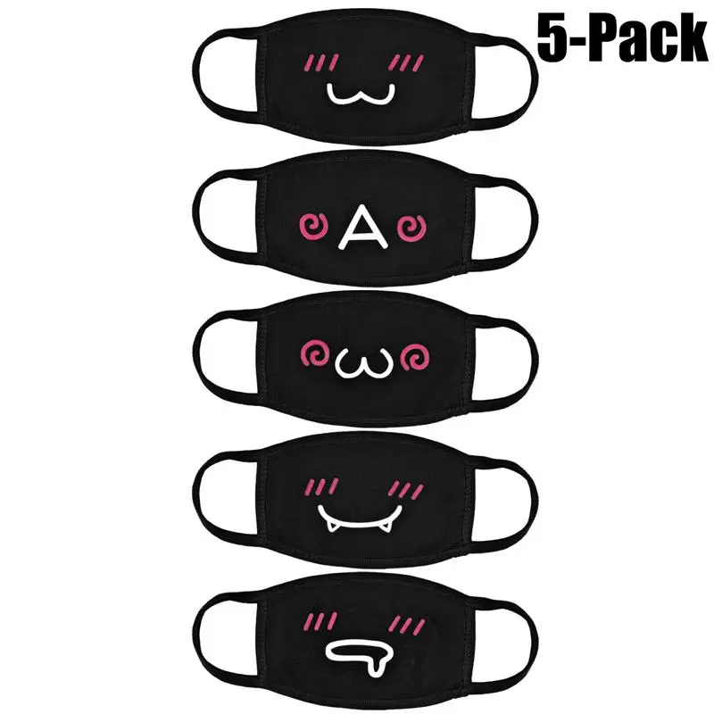 Cartoon Expression Mask Cotton Mask For Mouth Black Men