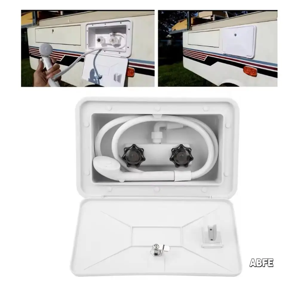 

For Motorhome Boat Accessories RV Exterior Shower Box Quick Connect Sprayer & Hose Faucet Hose