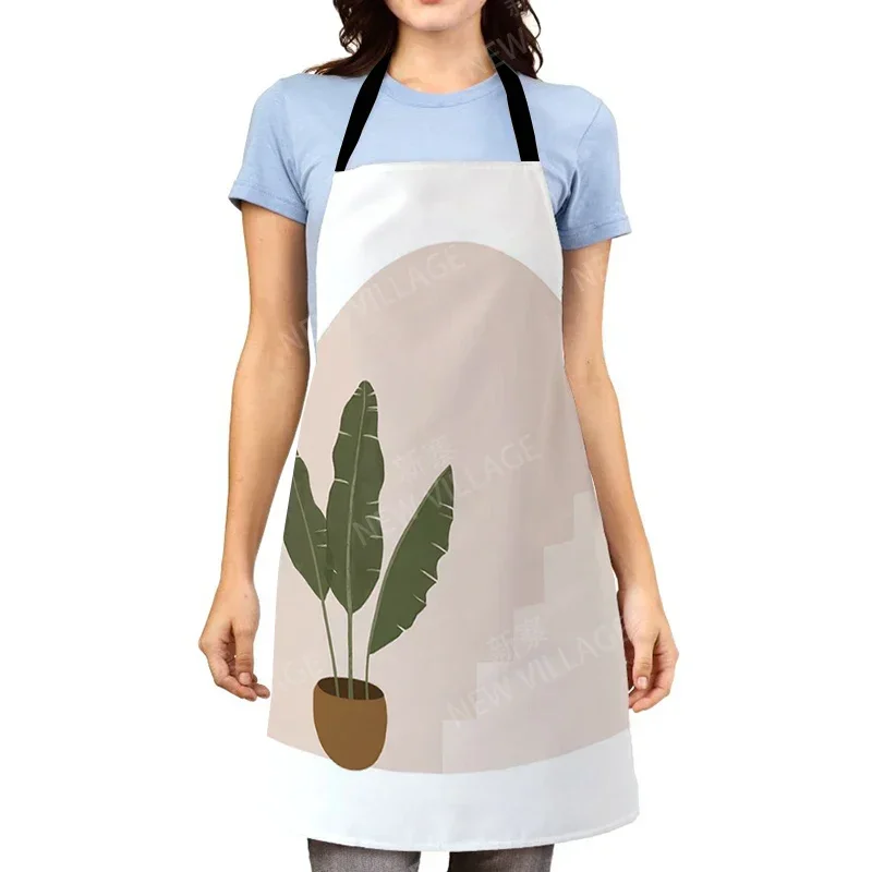 Aesthetic Women kitchen apron kids original Children Waterproof girl  princess waiter work apron oil proof nordic boho plant