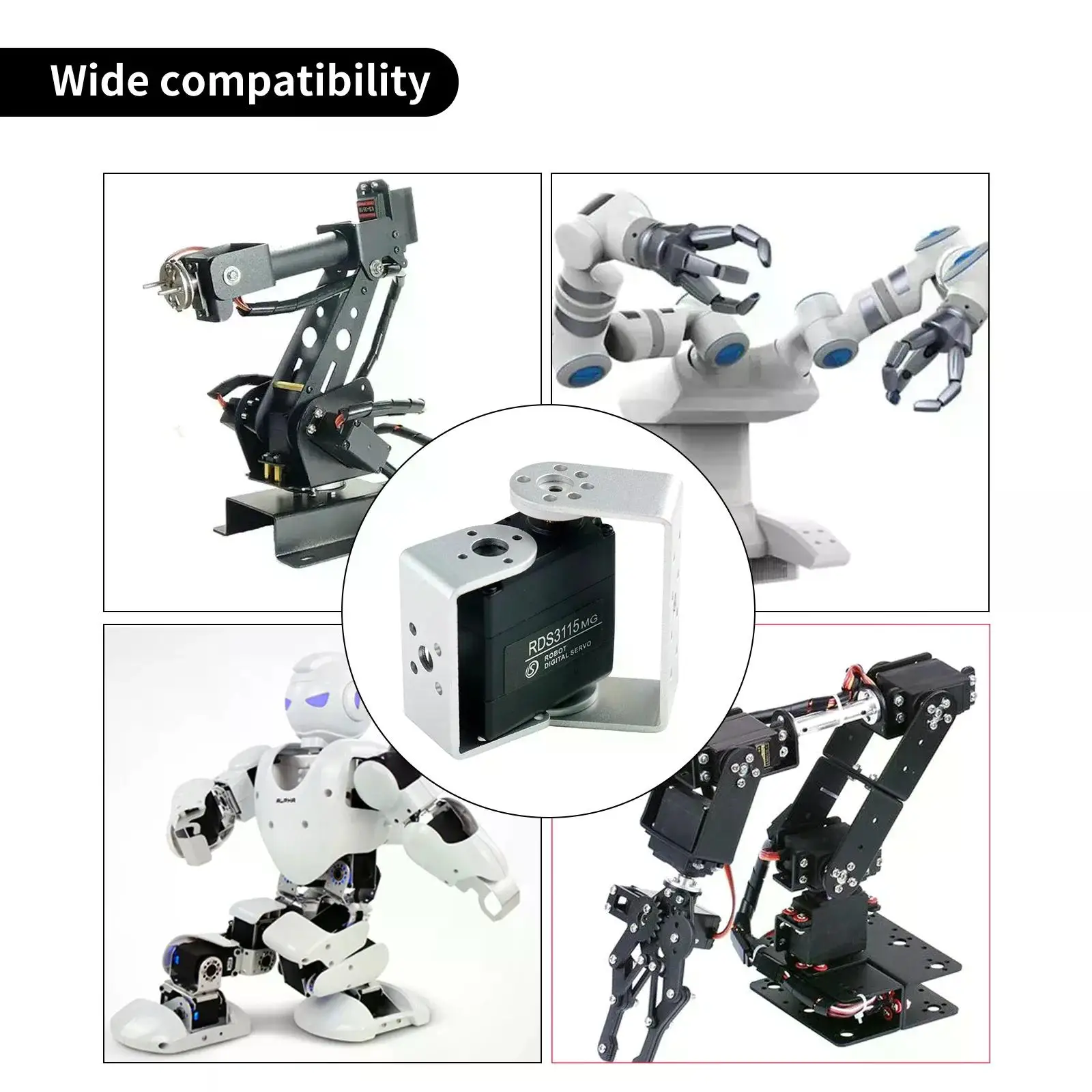 17 kg. cm digitale Servos, großes Drehmoment, 180/270 Grad, biaxiales Servo, Hochgeschwindigkeits-Metall, DC 4,8–7,2 V, für RC-Bootsroboter DS RDS3115MG