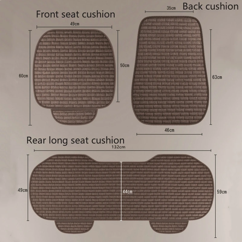 Luxury Linen Car Seat Cover Four Seasons Universal Waterproof and Non-Slip Front Seat Protector Cushion Car Seat Protection Pad