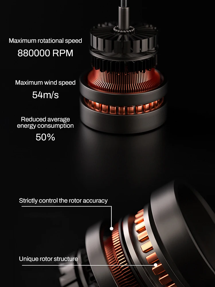 Air Jet Blower 880000RPM Strong Blowing Force Powerful Dust Blower HD Air Vacuum Cleaner Compressed Air Duster With LED Lights