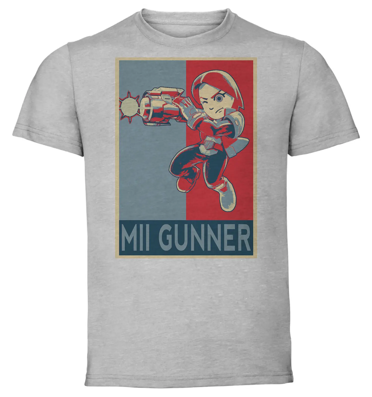 

Unisex TShirt Grey TShirt Propaganda Smash Bros Mii Fighter Gunner