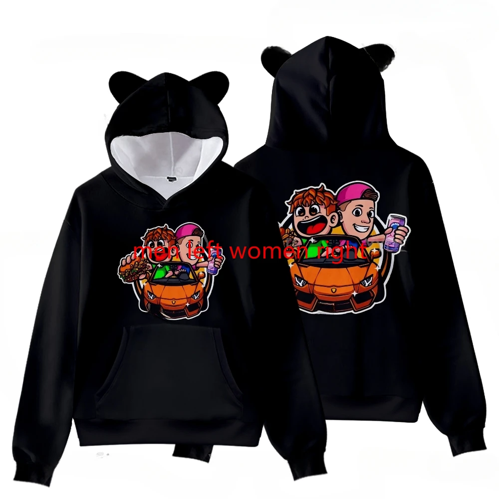 Burgerpommes Icrimax Kids Hoodie for Boys Girls Harajuku Sweatshirt Streetwear Hip Hop Kawaii Cat Ear Pullover Hooded Jacket