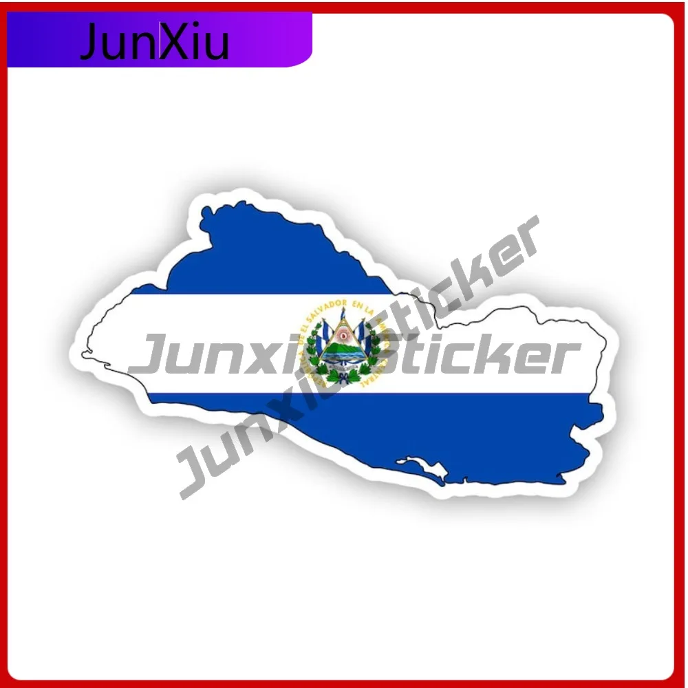 Salvadorian Shaped El Salvador Flag Sticker Creative Decals Country Pride State Flag Patriotic Car Sticker Vinyl Decal