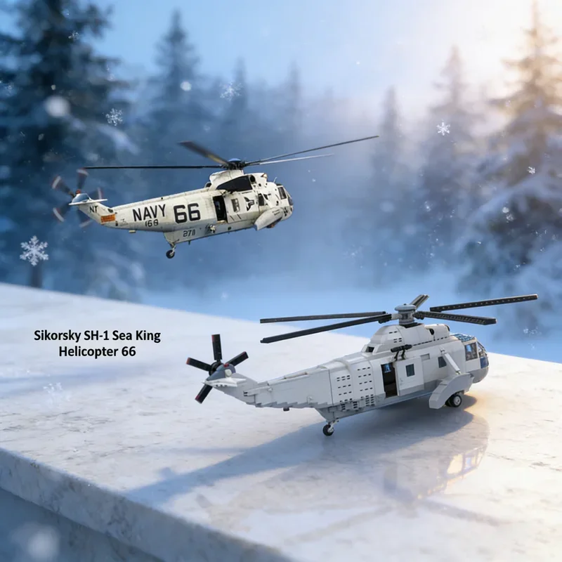 

1074pcs MOC Creator Expert Sikorsky Westland Sea King Helicopters Model Building Blocks Architecture Christmas Gift Toys Idea