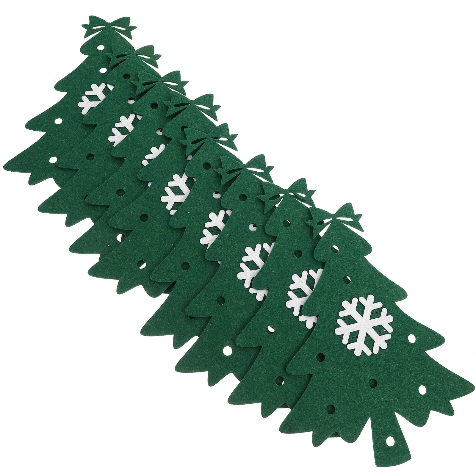 

8Pcs Christmas Tree Cutlery Bag Reusable Silverware Holder Pocket Festive Tableware Sleeve Xmas Dining Table Decoration