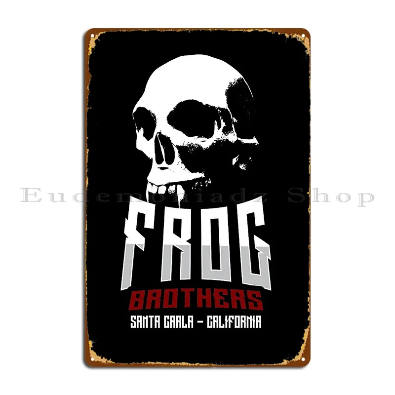 ملصق لافتة معدنية على شكل ضفدع براذرز سانتا كارلا كاليفورنيا سينما سينما شخصية بار نادي الحفلات تين