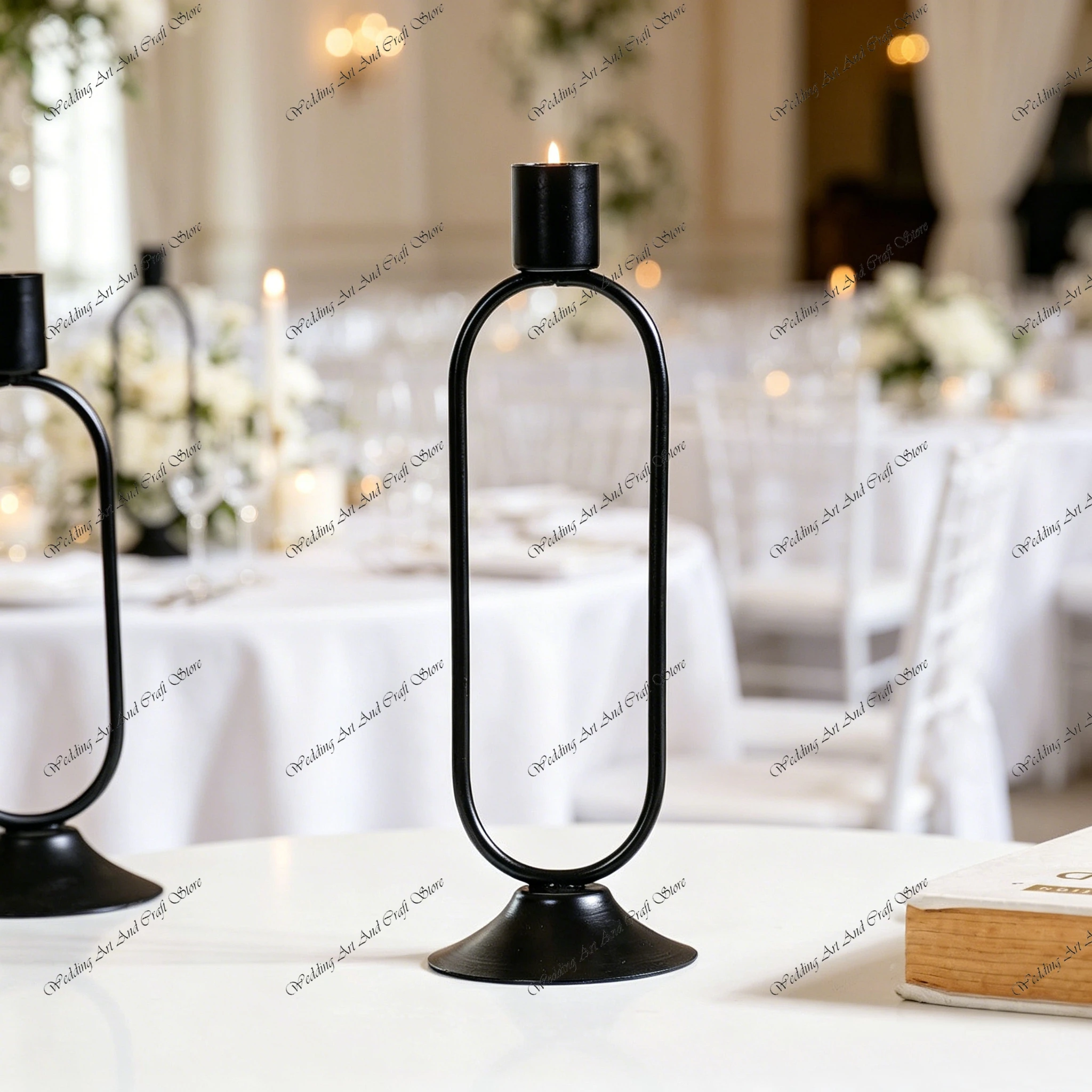 20pcs f30 18-22cm Black Metal Candle Holder Minimalist Iron Candlestick Candelabra Wedding Centerpiece Pillar Candles ivy1145