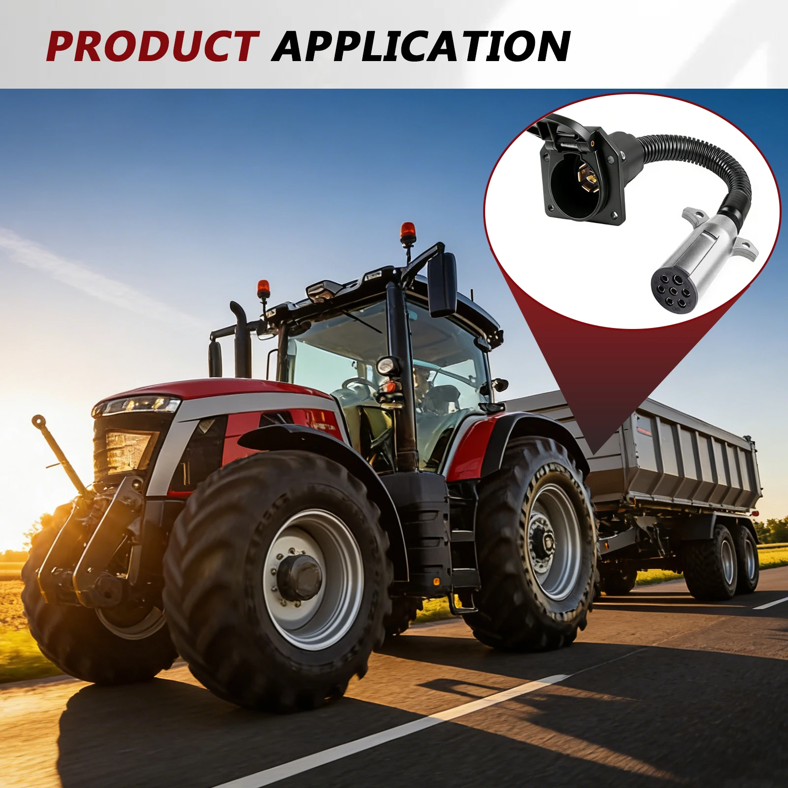 7 Way round 7 Pin to 7 Way blade trailer adapter Wiring Plug Converter Heavy Duty Trucks Trailers Connectors 12V